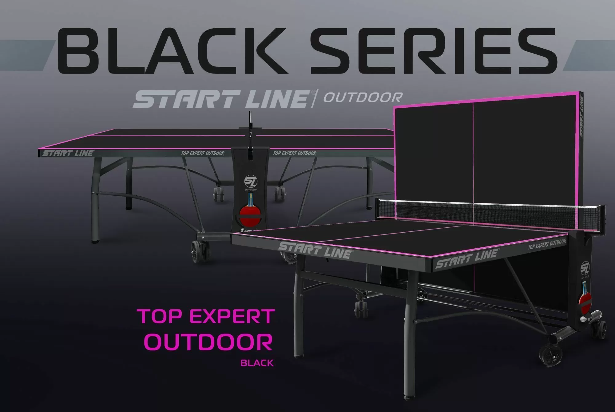 Стол теннисный Top Expert 6 Всепогодный Black