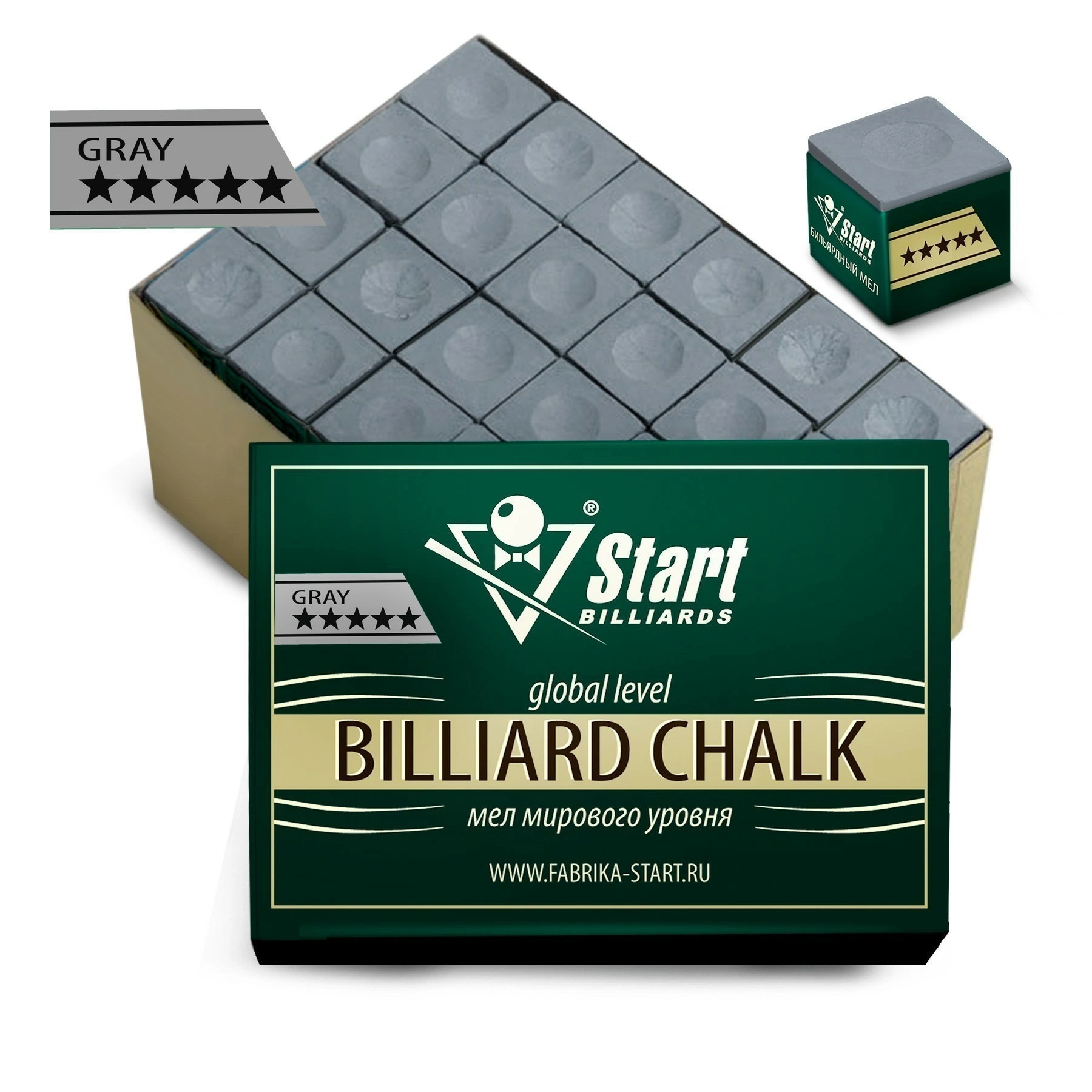 Мел Startbilliards 5 звезд серый (72шт)