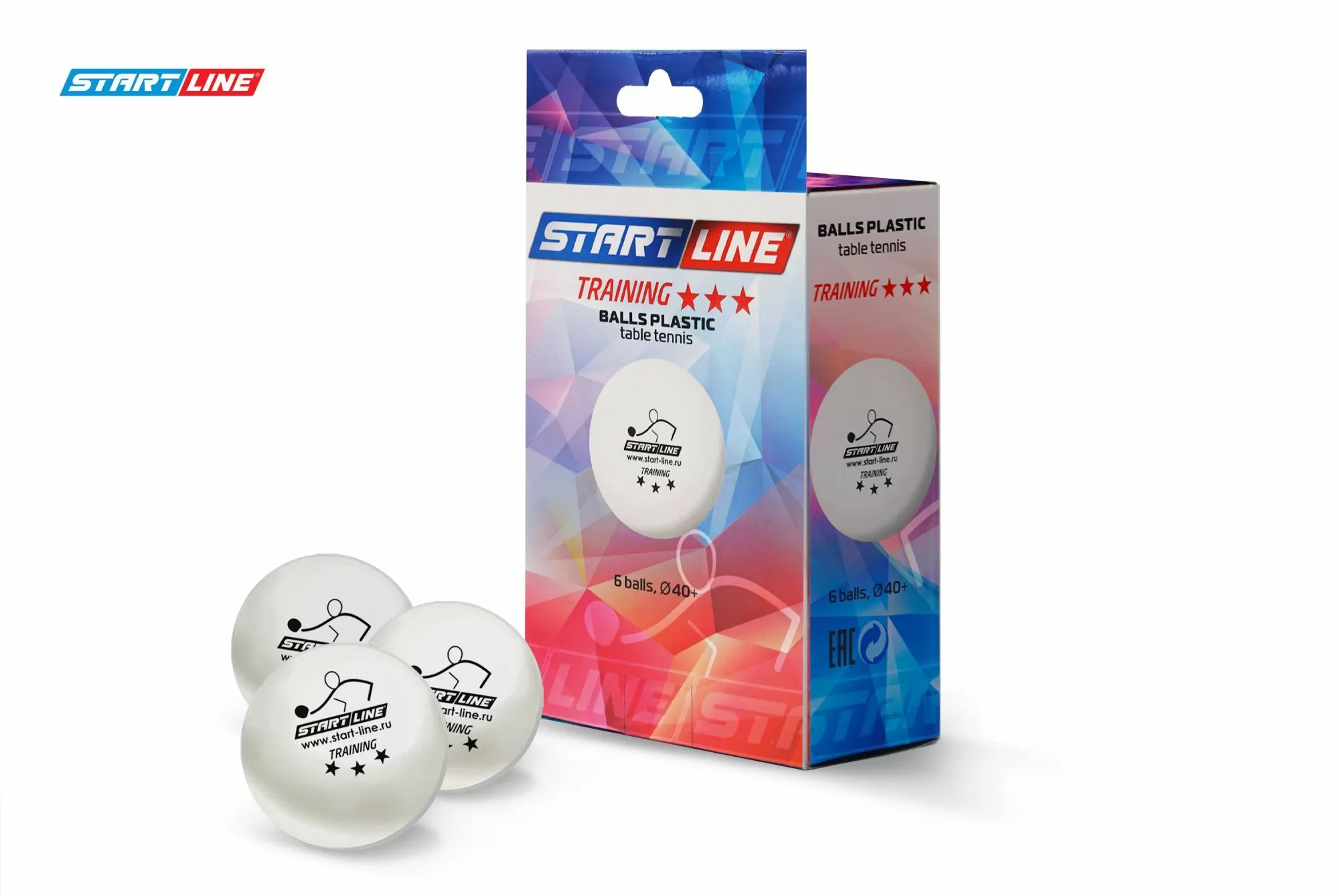 Мячи Start line Training 3* New (6 шт, бел.)