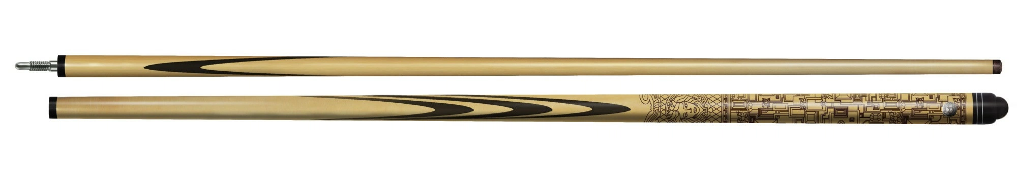 16-3-Пул Кий "Версаче 6-запилов" 2 РС, черн.граб/граб(РК)