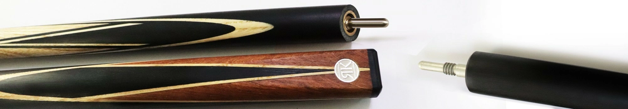 Кий Снукер Ричард 4-х сторонний запил,16 запилов; 2-РС с удлинителем; ясень/черный граб/ятоба(ЯК) 3