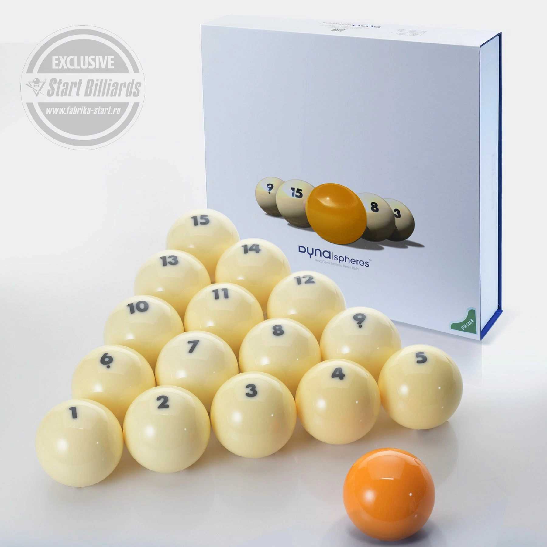 Шары Dynaspheres Prime Pyramid 67 мм Желтый биток