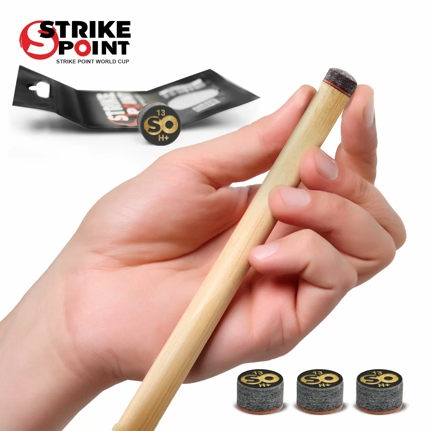 Наклейка для кия 13мм STRIKE POINT World CUP H+, с фиброй 5