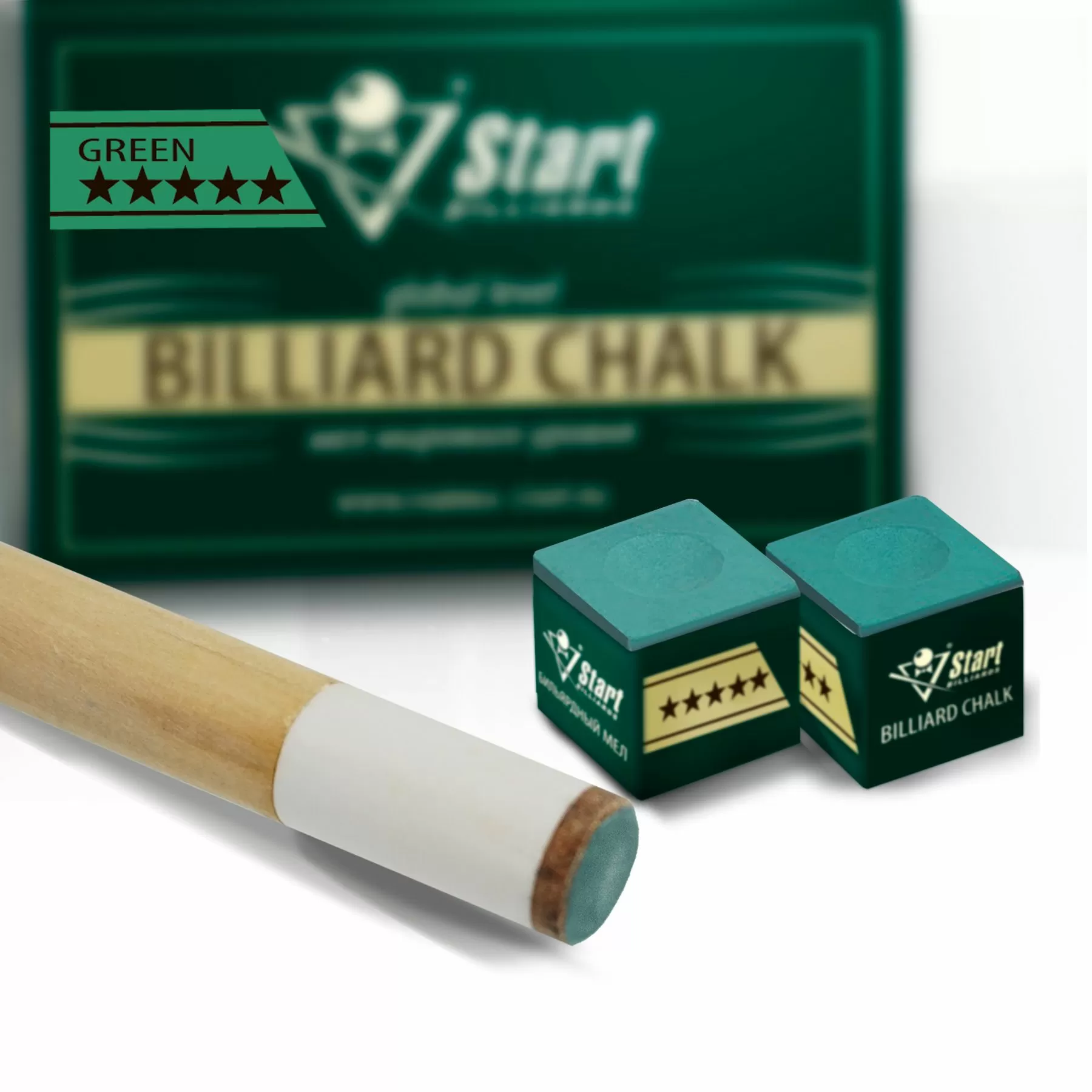 Мел Startbilliards 5 звезд зеленый (12шт)