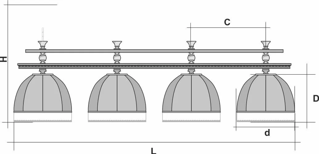 Лампа "Аристократ-Люкс 2" 4пл. ясень 6