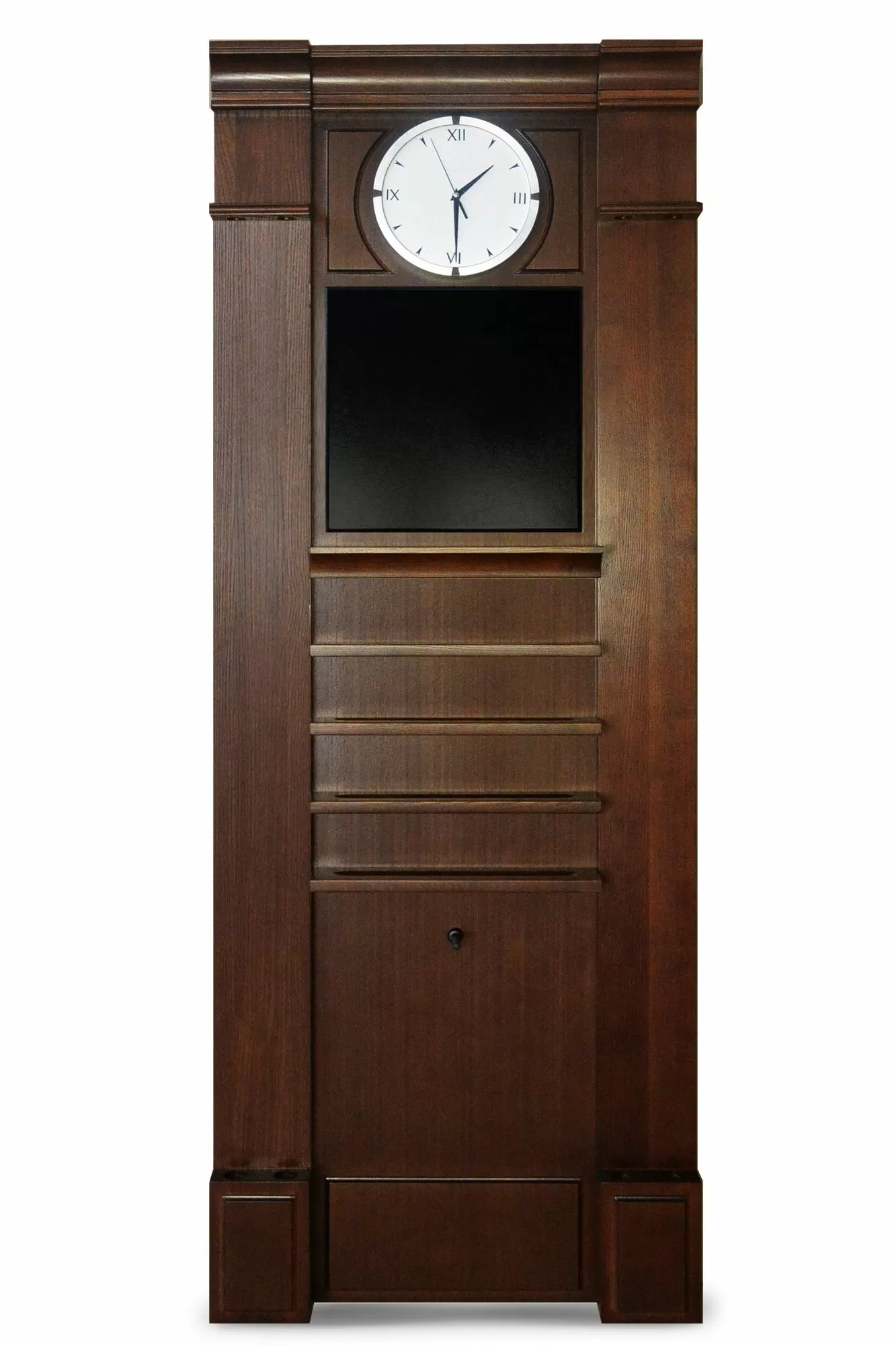 Киевница К-21 с часами ясень, шпон, мдф 2