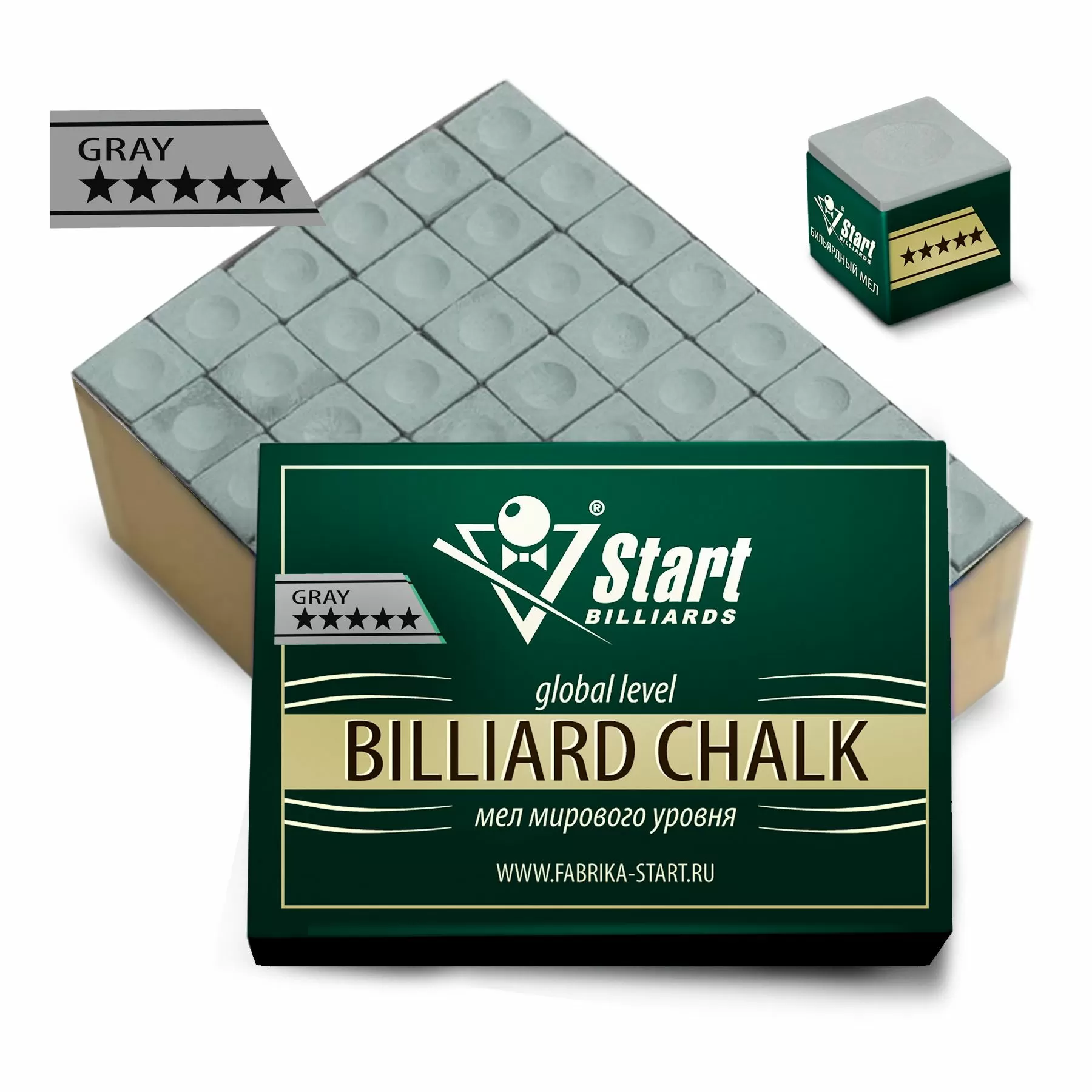 Мел Startbilliards 5 звезд серый (144шт) 2