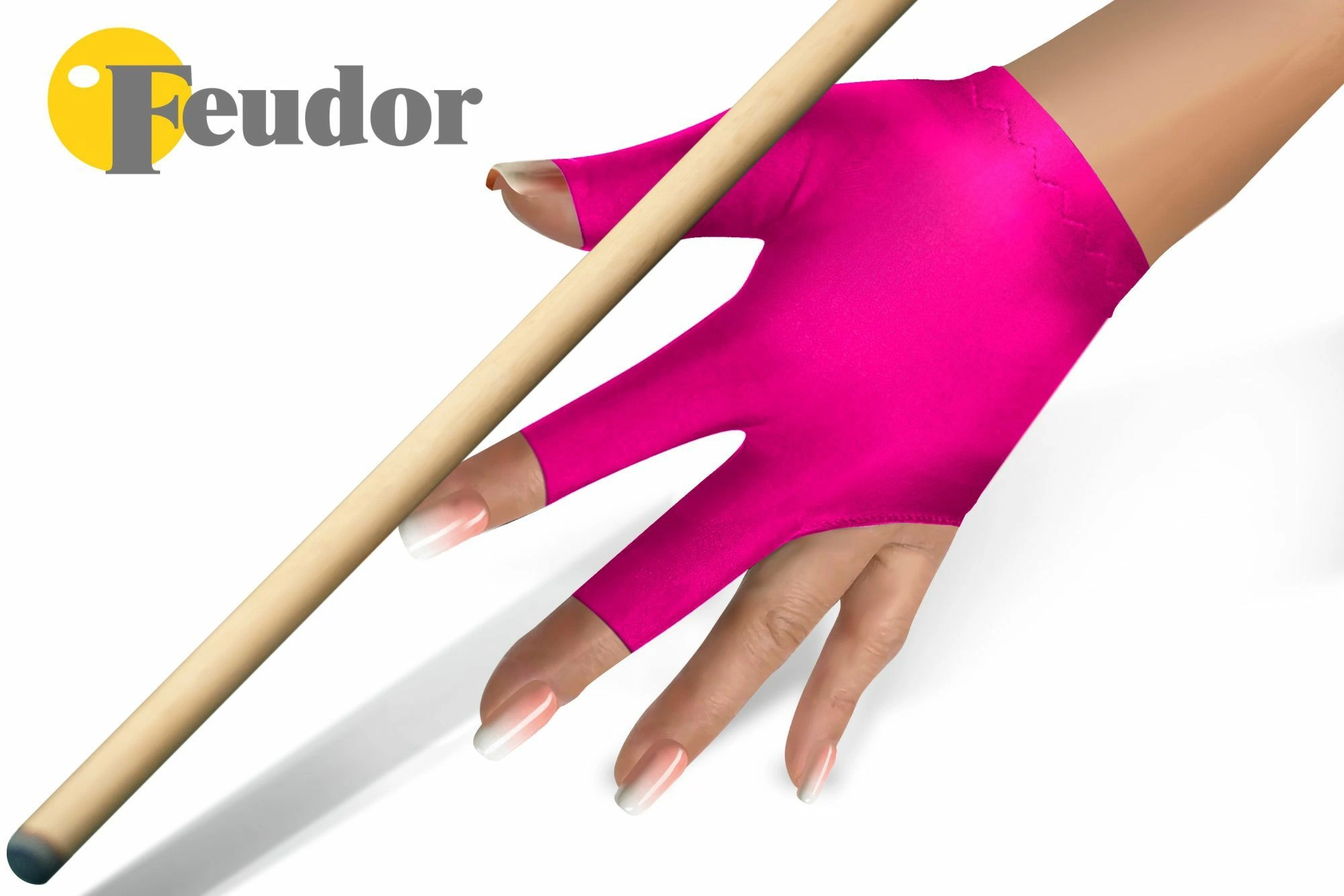 Перчатка-бильярдная Feudor Standard fuchsia S 2