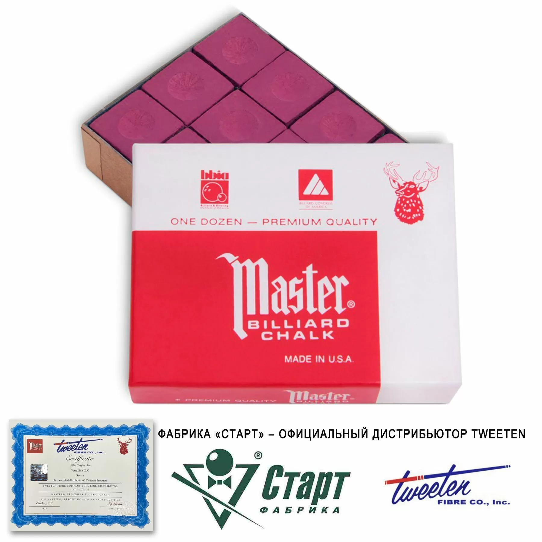 Мел Tweeten Master красный (12 шт) 2