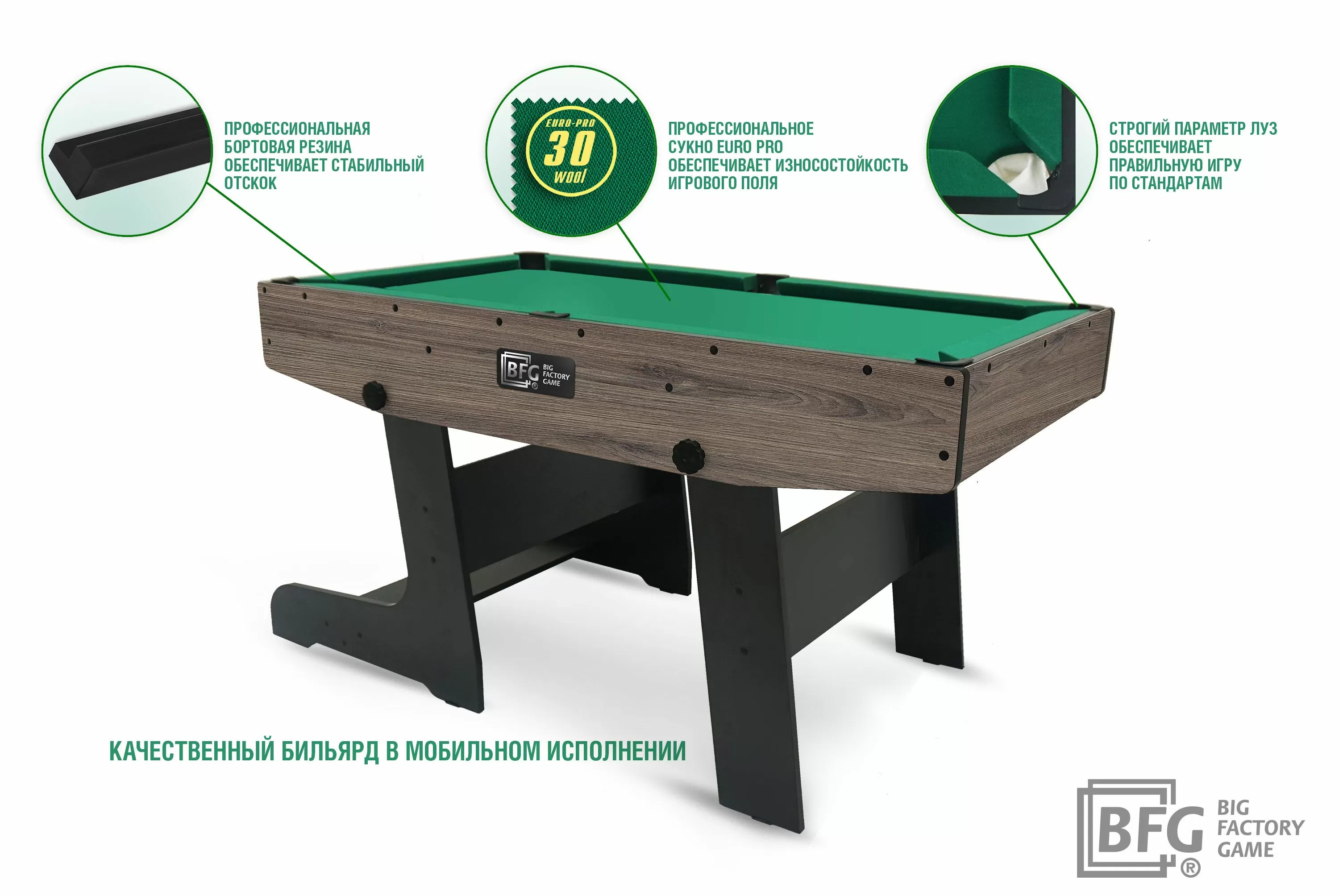 Бильярдный стол BFG Compact Moby 4 (Анкор) — Игровая серия 3