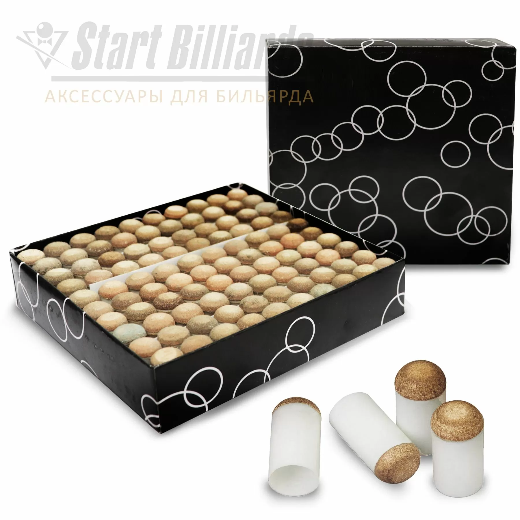Колпачок для кия Push-On-Tips ø12мм Startbilliards SB062 (100 шт) 3