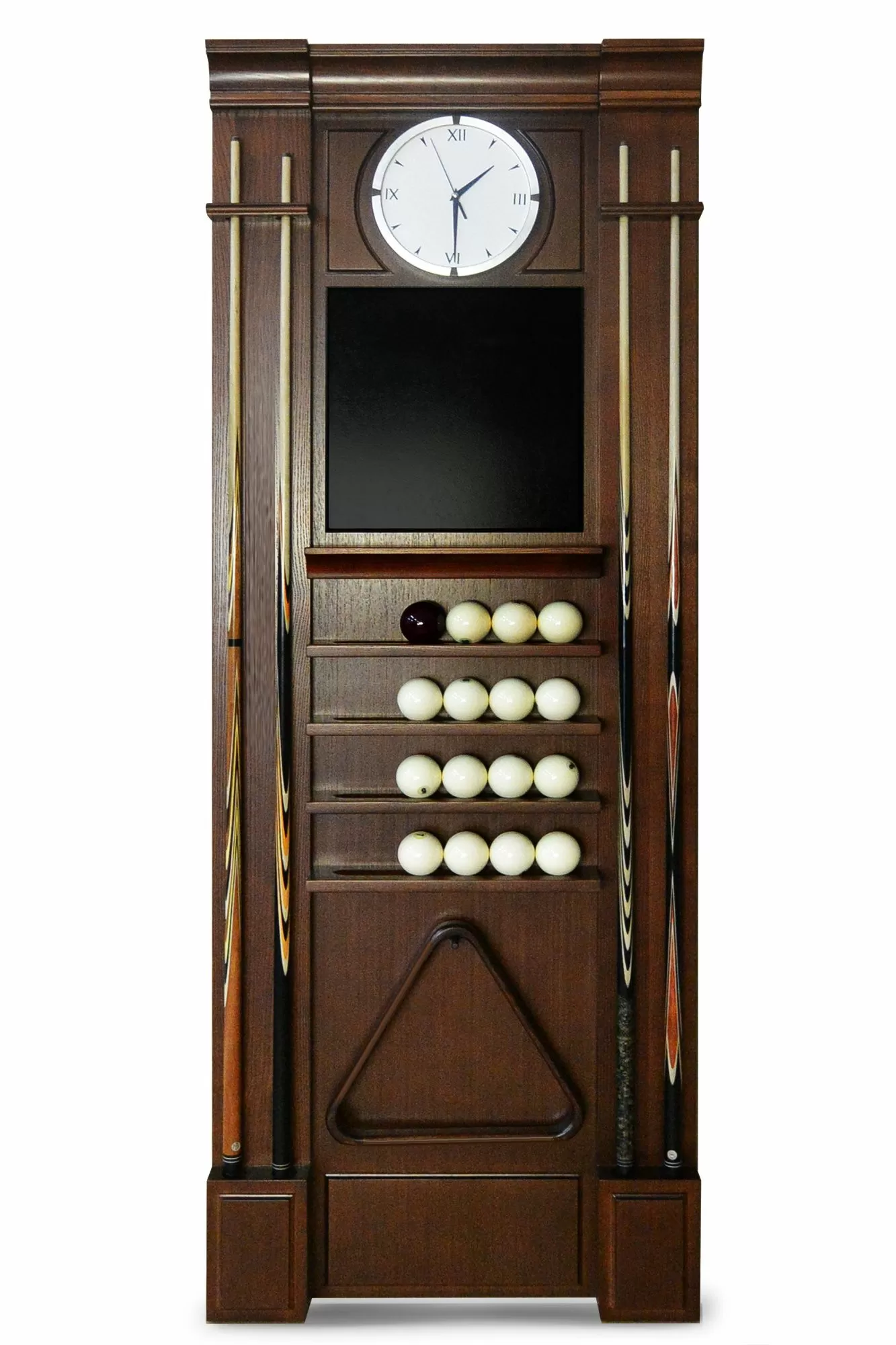 Киевница К-21 с часами ясень, шпон, мдф