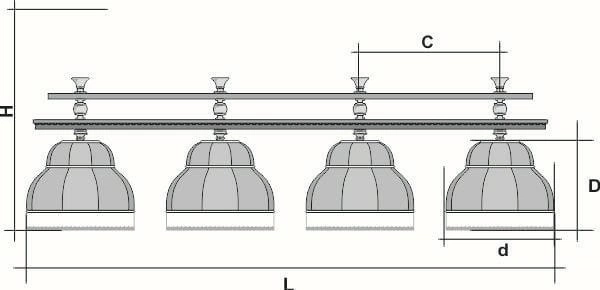 Лампа "Венеция" 4пл. ясень / клен 6